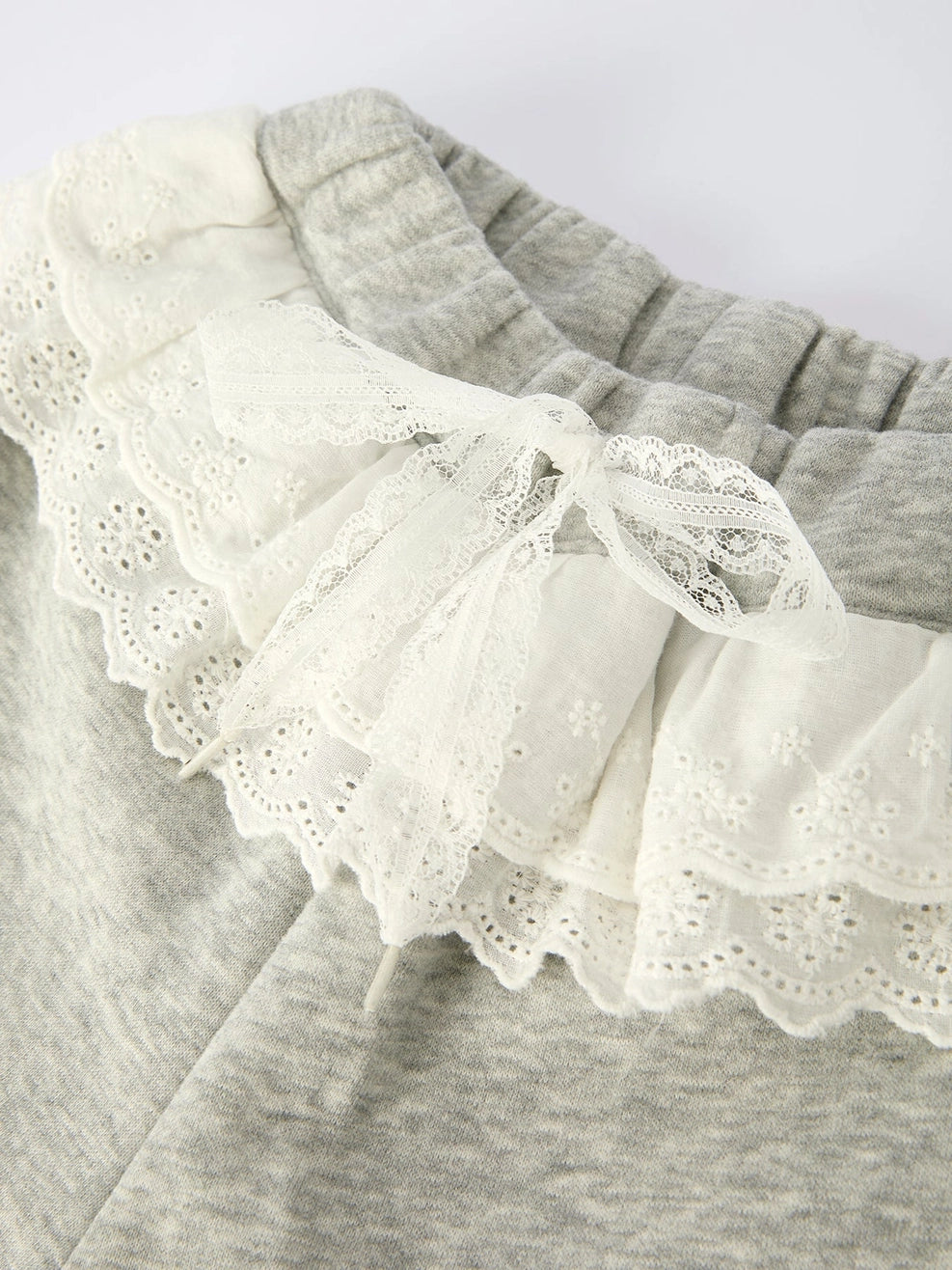 Pants Set-Girls Hoodie with Dog Applique and Lace Trim (Pre-Order)