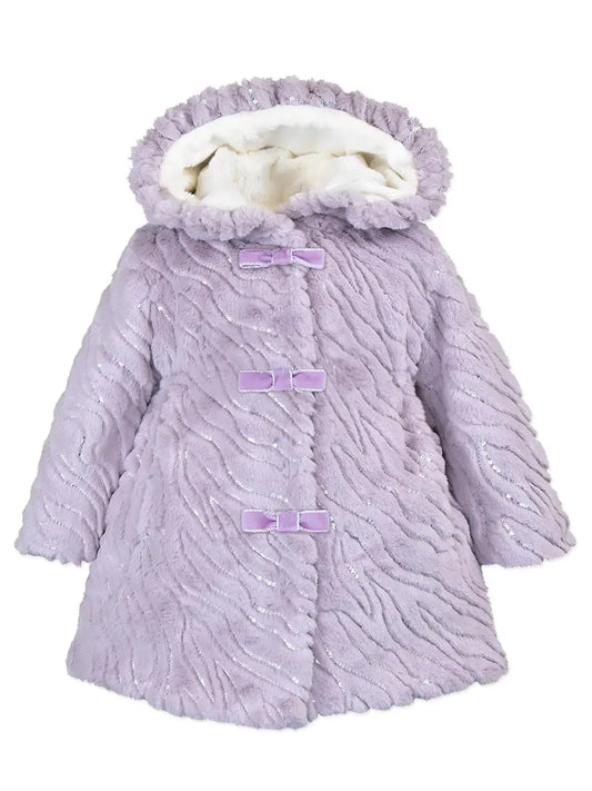 Coat-Widgeon Purple Rain Faux Fur Ruffle Hooded Coat