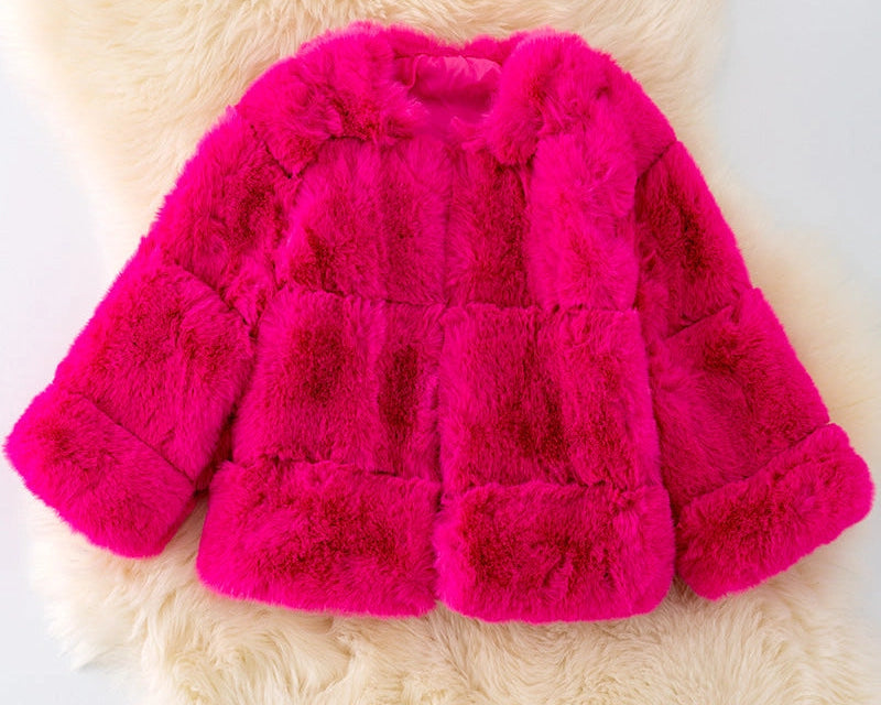 Coat-Fuchsia Faux Fur Cozy-Amy