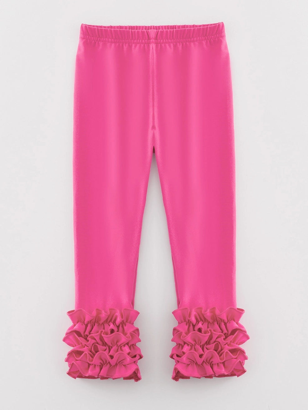 Leggings-Milk Silk Ruffled Hot Pink Icing