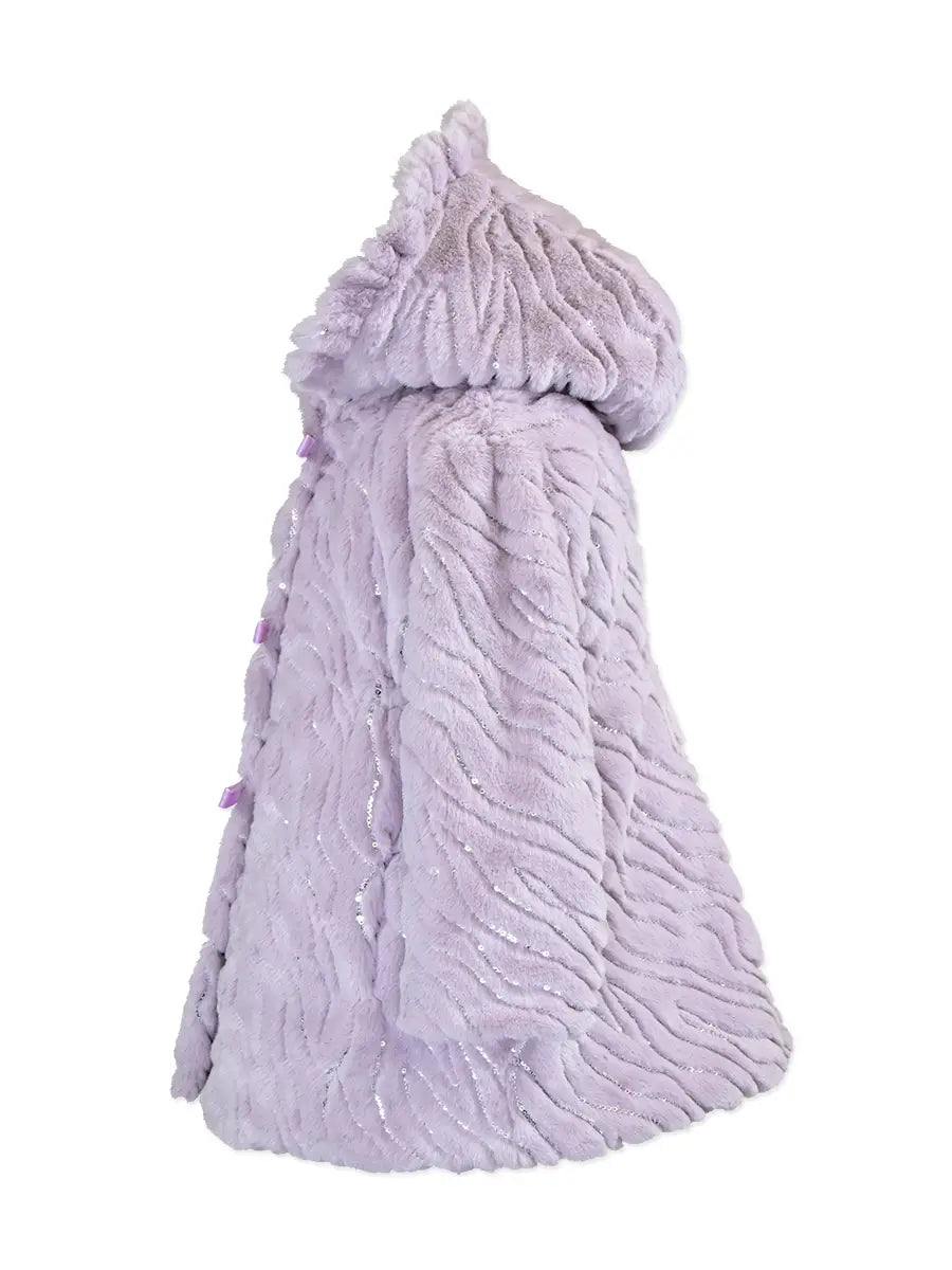 Coat-Widgeon Purple Rain Faux Fur Ruffle Hooded Coat